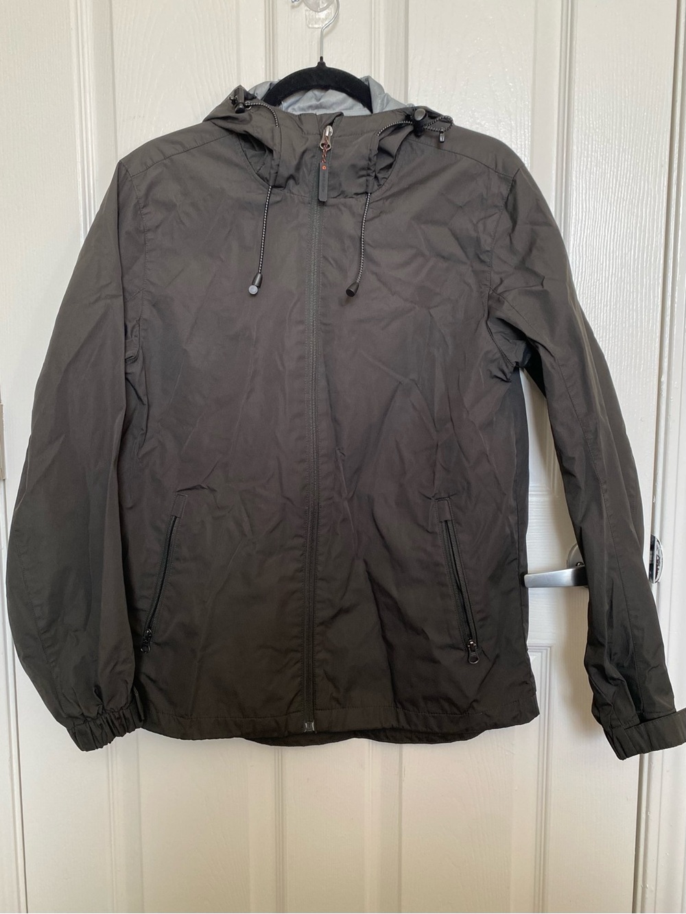 Giordano Charcoal Hooded Windbreaker Jacket Medium